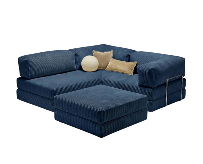 Atelier Del Sofa Kanyon Sofá-Cama Esquinero Azul Marino